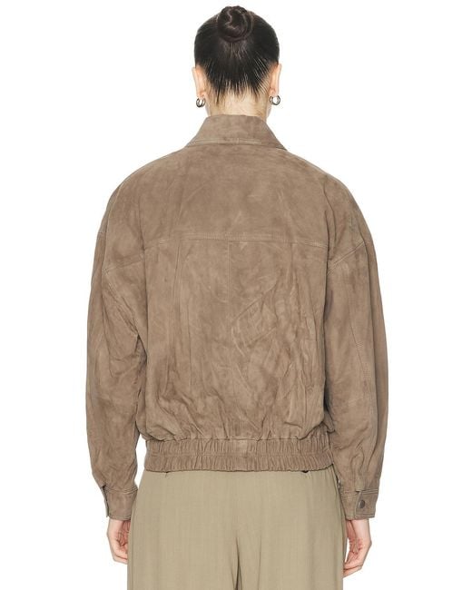 Arma Brown Frederica Suede Bomber Jacket