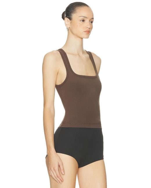 Entire studios Black Square Neck Tank Top