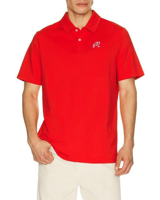 Malbon Red Fairway Polo for men