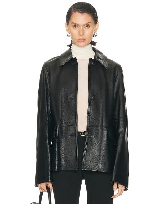 Totême Black Leather Jacket