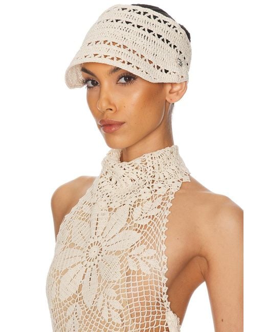 Magda Butrym Natural Crochet Visor