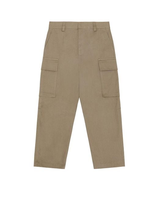 Bottega Veneta White Washed Irregular Cotton Twill Cargo Trousers for men