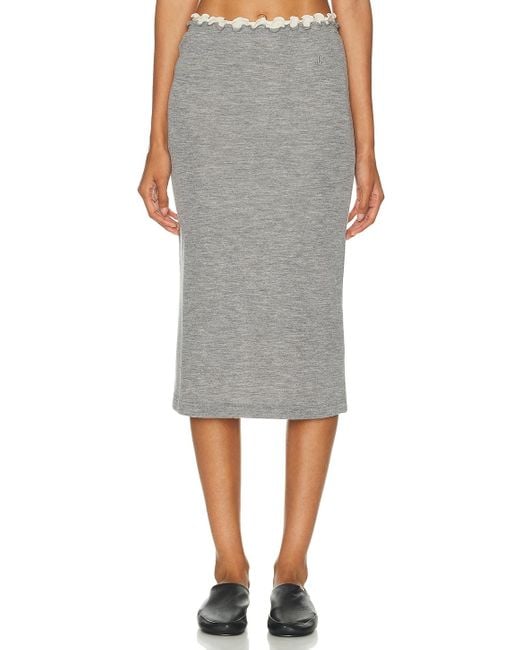 Jil Sander Gray Double Layer Skirt