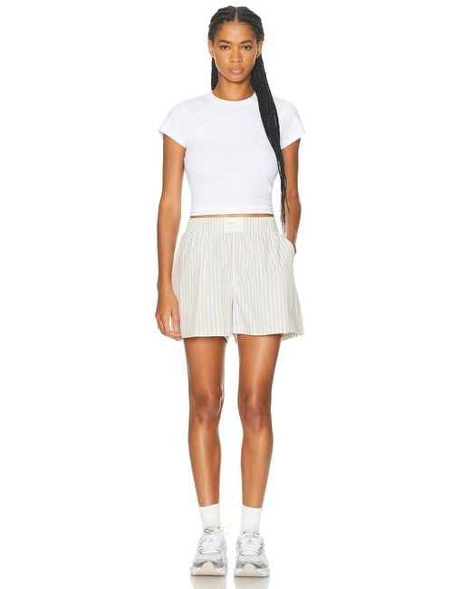 Nike White Striped Short