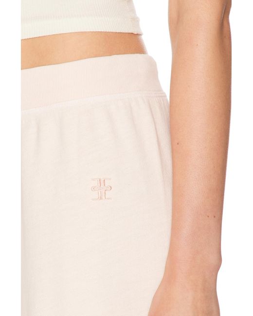 ÉTERNE Natural Drawstring Lightweight French Terry Wide Leg Sweatpant