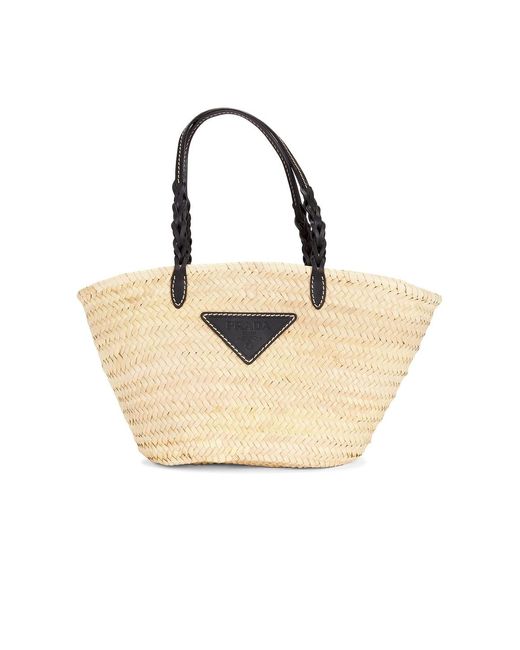 Prada Natural Raffia Tote Bag