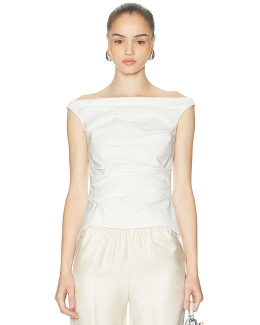 Jonathan Simkhai White Maisel Draped Top
