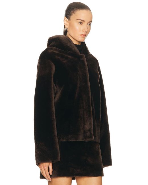 Nour Hammour Black Cooper Hooded Shearling Jacket
