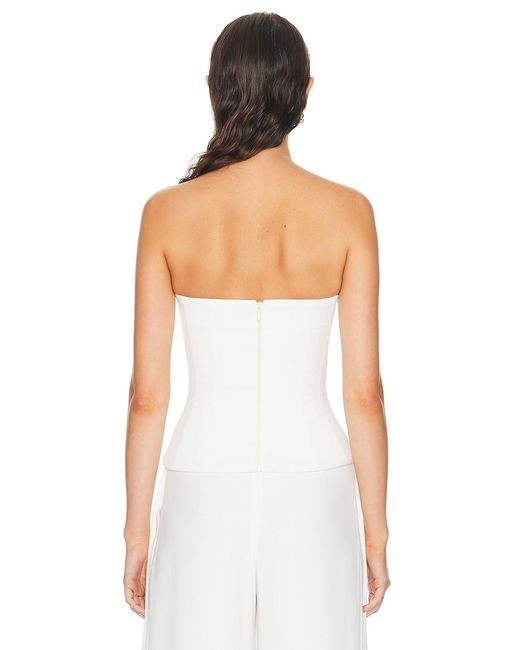 Monot White Strapless Ruched Top