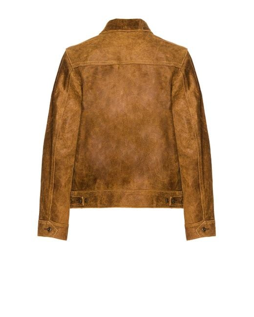 Schott Nyc Brown Duke Unlined Rough Suede Jacket for men