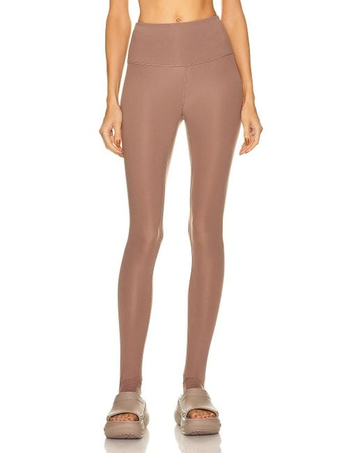 Varley Synthetic Let's Move High Rise Stirrup legging in Deep Taupe