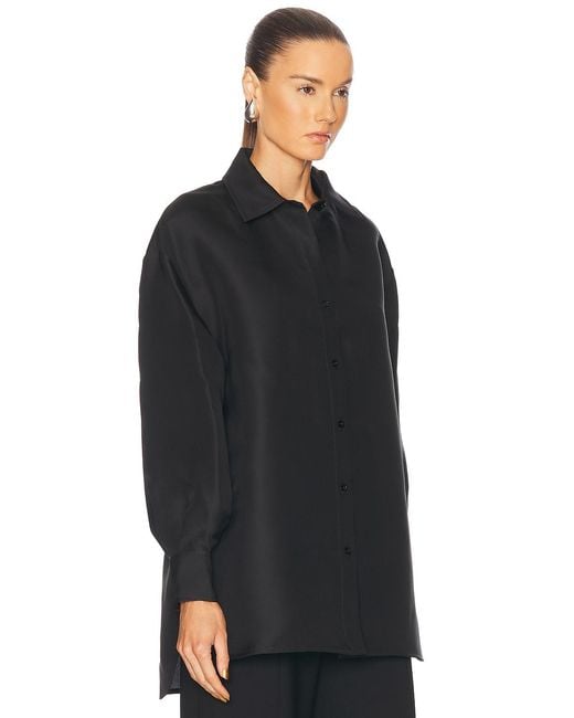 Carolina Herrera Black Oversized Button Down Top