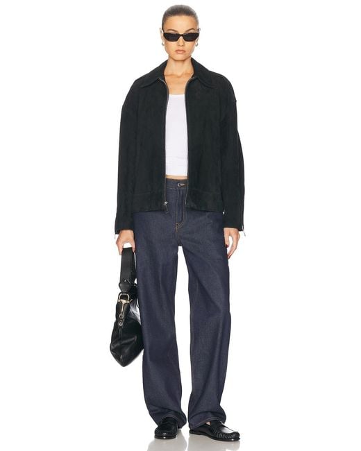 GRLFRND Blue Alek Suede Jacket