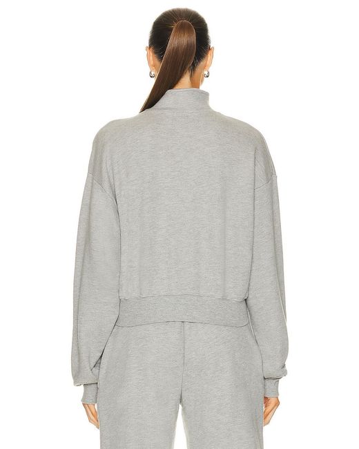 ÉTERNE Gray Cropped Half Zip Sweatshirt