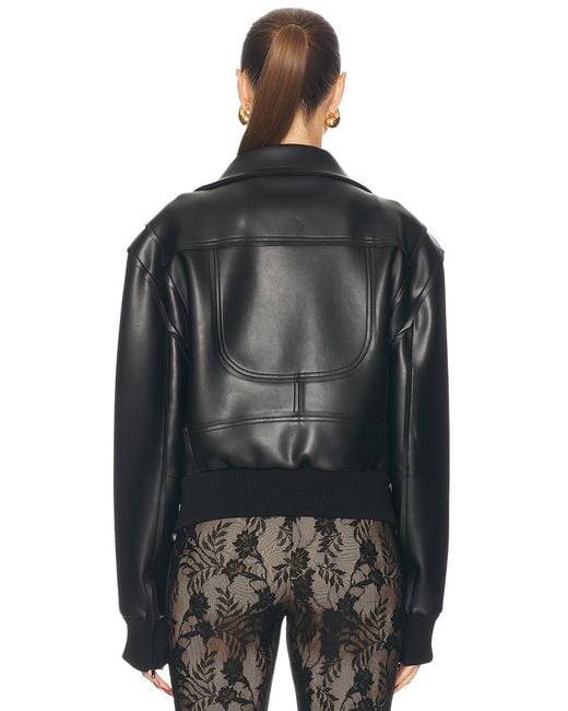 Norma Kamali Black Mini Moto Jacket