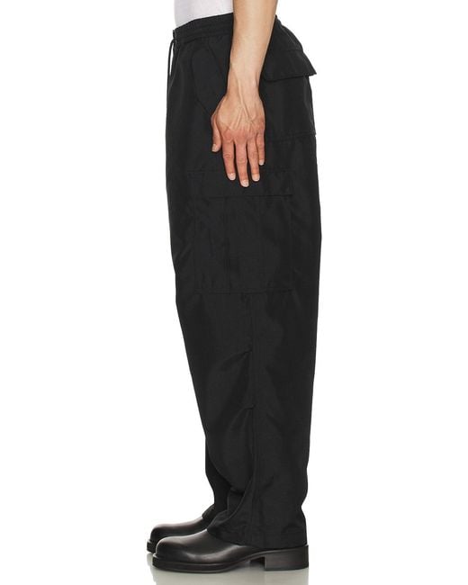 Junya Watanabe Black Polyester Matte Cloth Pants for men