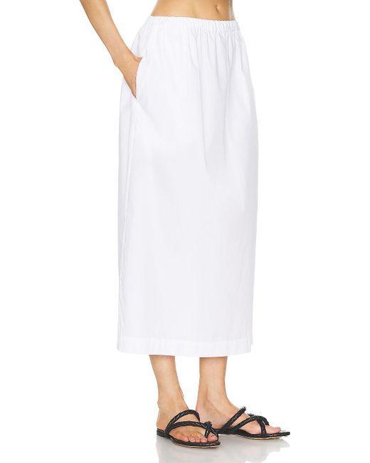Enza Costa White Poplin Resort Skirt