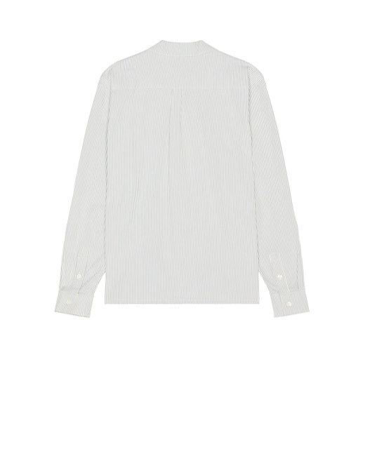 Malbon Golf White Saint-Tropez Seersucker Long Sleeve Shirt for men