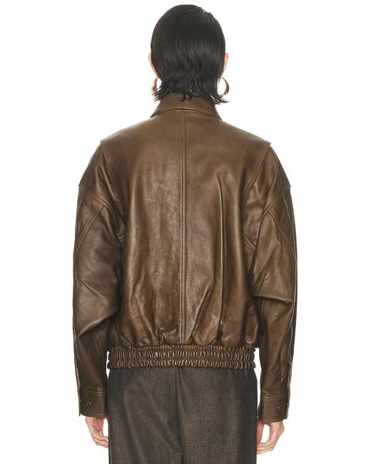 Staud Brown Eugene Leather Jacket