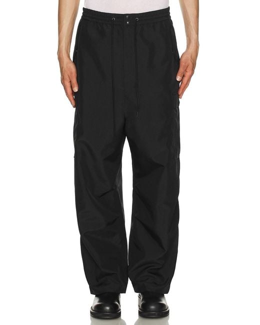 Junya Watanabe Black Polyester Matte Cloth Pants for men