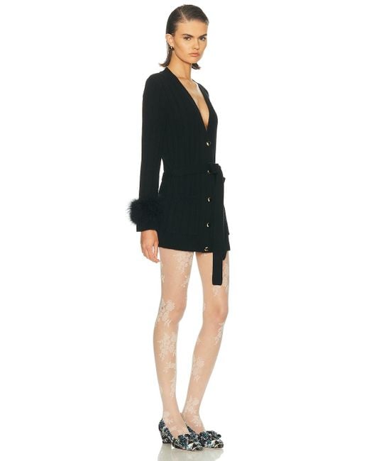Valentino Black Feather Cuff Cardigan