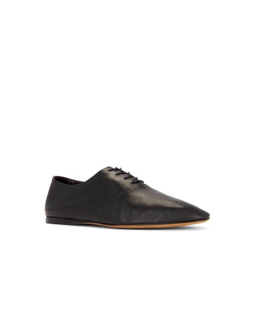 The Row Black Hereditas Lace Up Flat