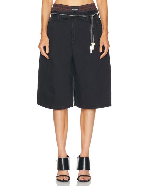 Alexander Wang Black Prestyled Pleated Short