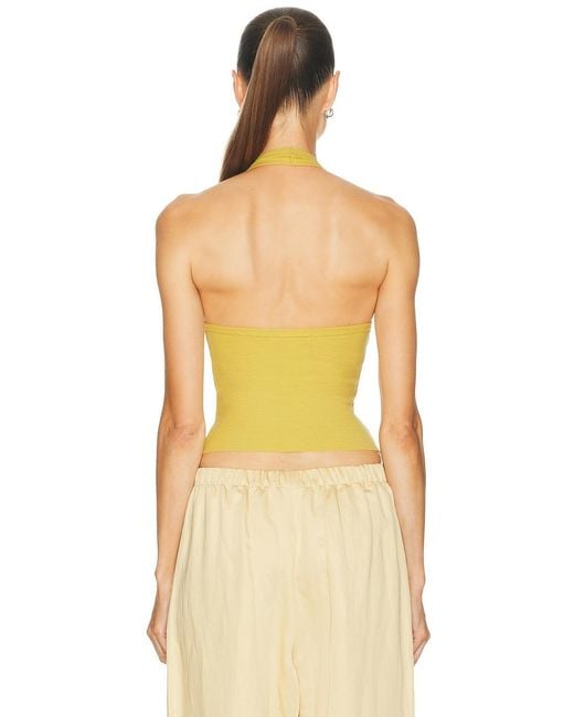 ÉTERNE Yellow Halter Top
