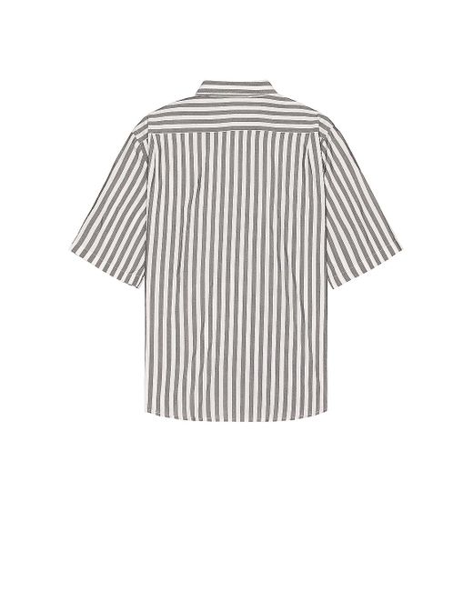 Acne White Short Sleeve Stripe Shirt for men
