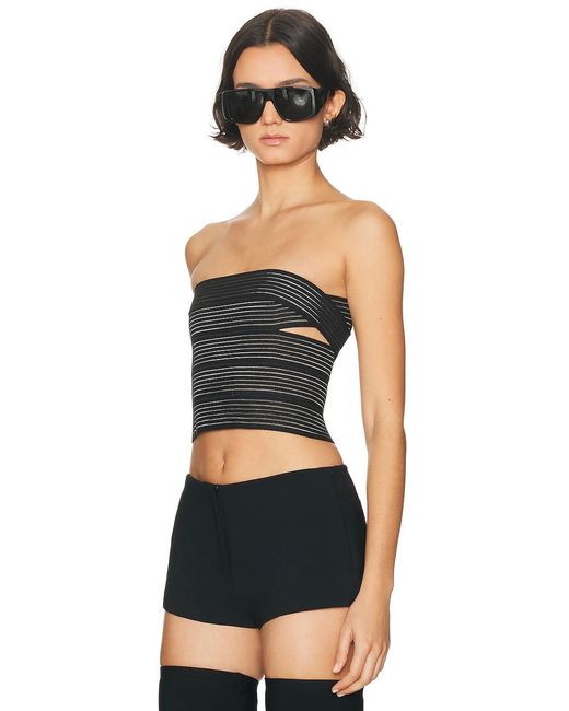 Halo Black Elastic Brace Corset Top