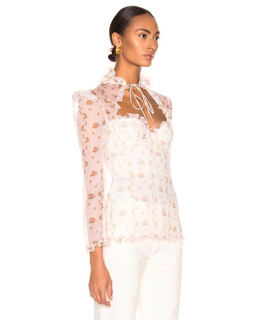 Brock Collection Silk Floral Bustier 