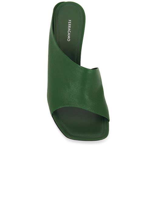Ferragamo Green Nymphe Mule Sandal