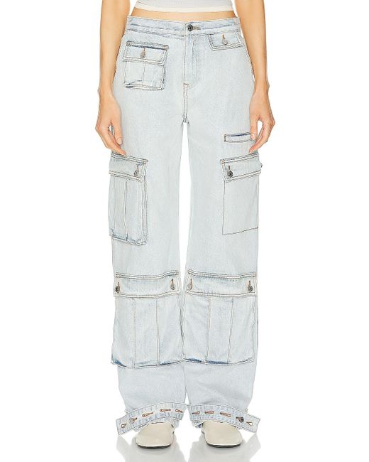 GRLFRND Multicolor Lara Low Rise Wide Leg Cargo Jeans