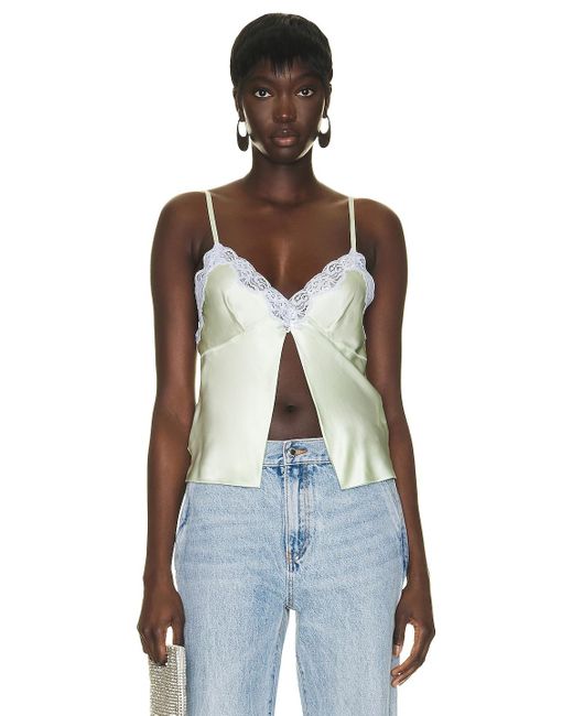 Alexander Wang Lace Butterfly Cami Top in Blue | Lyst