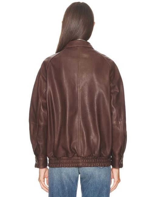 Nour Hammour Brown Ariste Fluid Leather Jacket