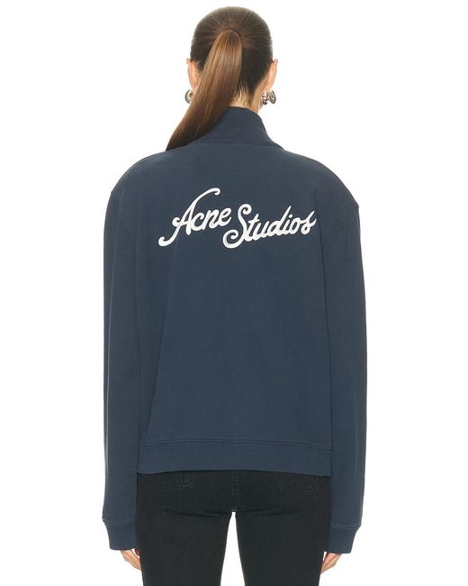 Acne Blue Zip Sweatshirt