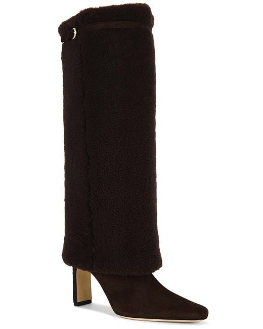 Staud Black Wally Foldover High Heel Boot