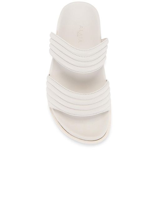 Alaïa White Leather Slides