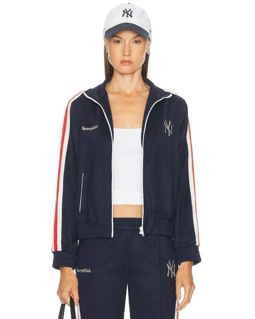 Sporty & Rich Blue X Ny Yankees Serif Track Jacket