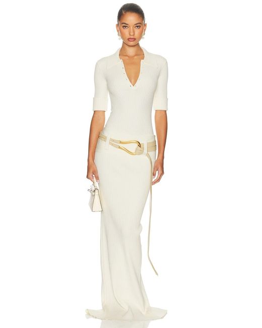 Helsa White Devora Polo Bodysuit