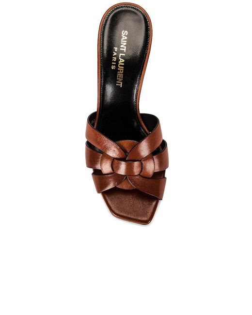 Saint Laurent Brown Tribute Mules