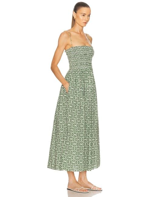 Matteau Green Shirred Bodice Dress