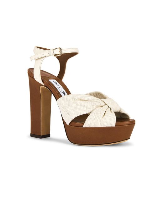 Jimmy Choo White Heloise 120 Platform