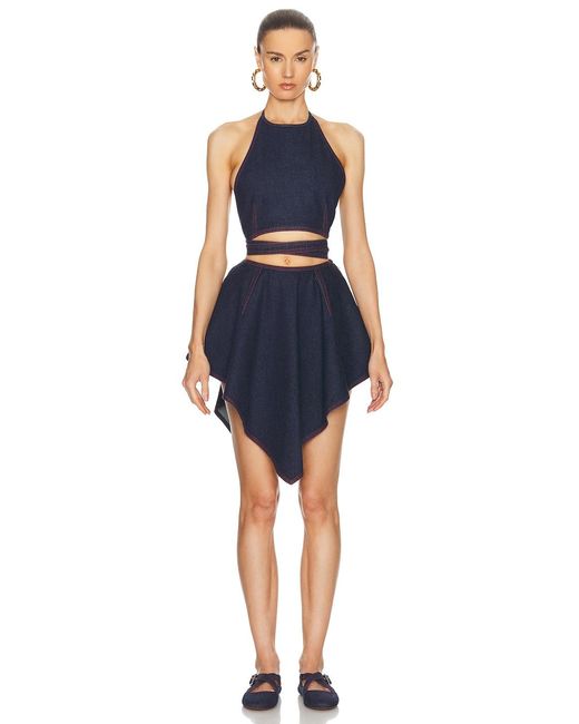 Alaïa Blue Triangle Mini Skirt