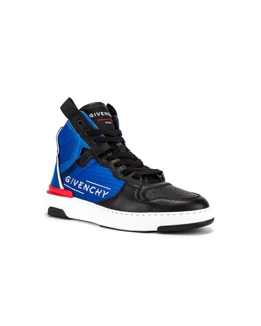 Givenchy Black And Blue Wing High Sneakers for men