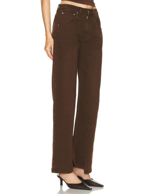 Mimchik Brown Split Hem Wide Leg