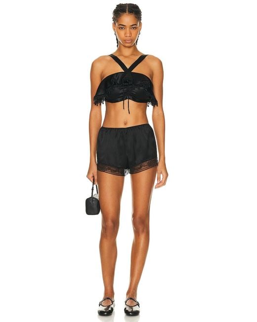 Bode Black Ruffle Bra Top