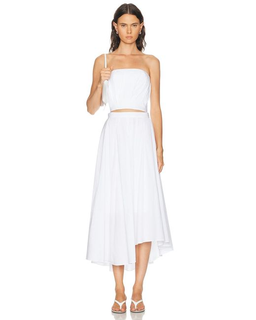 Twp White Pleated Bustier Top