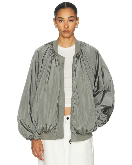 Agolde Gray Raffi Bomber Jacket