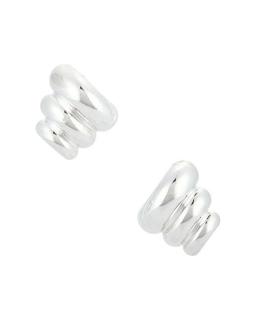 Mega White Croissant Earrings